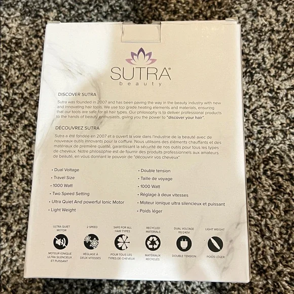 Sutra Beauty Marble Travel Size Blow Dryer - Picture 2 of 2